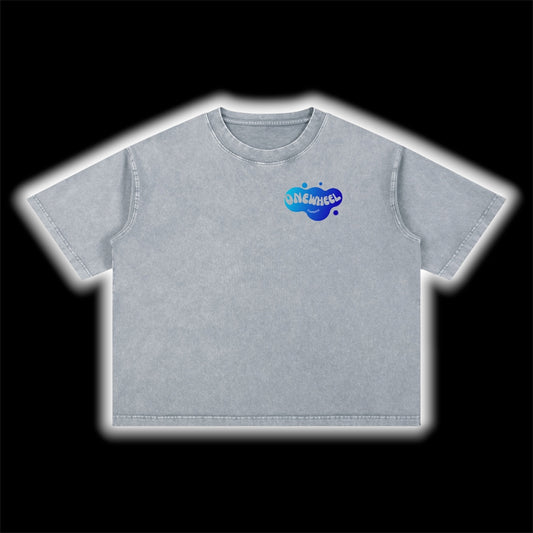 Mineral washed 1wheel bubble tshirt